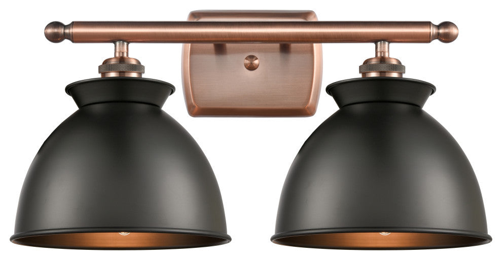 Innovations 516-2W-AC-M14-BK-LED 2 Light Bath Vanity Light, Antique Copper