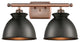 Innovations 516-2W-AC-M14-BK-LED 2 Light Bath Vanity Light, Antique Copper