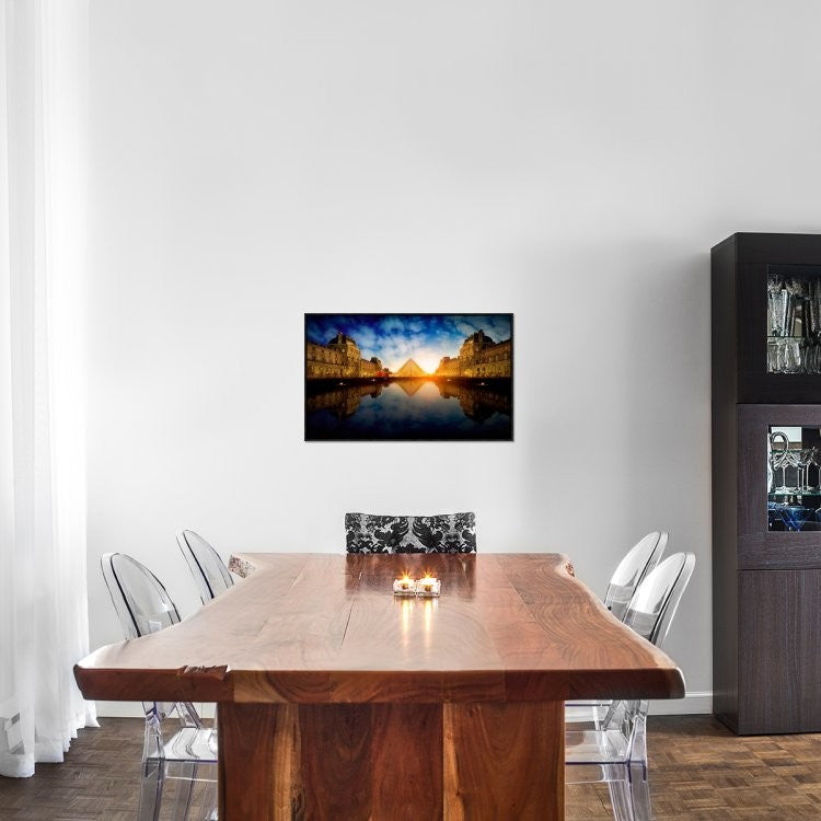 "Le Louvre" Framed Canvas Giclee by Cuomo Massimo, 31x19"