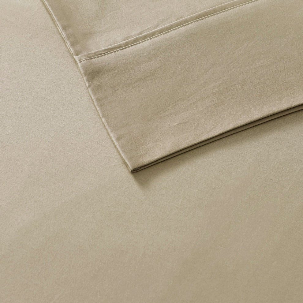 Madison Park 800 Thread Count Cotton-Blend Sateen 6-Piece Sheet Set, Khaki