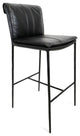 Bentley Black Leather Bar Stool