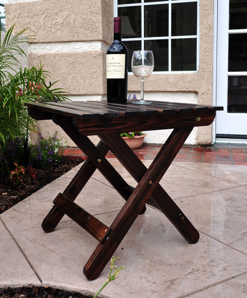 Adirondack Folding Table, Burnt Brown, Square
