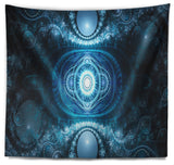 Cabalistic Light Blue Pattern Abstract Wall Tapestry, 60"x50"