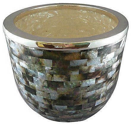Mother of Pearl and Sterling Silver Champagne Bucket