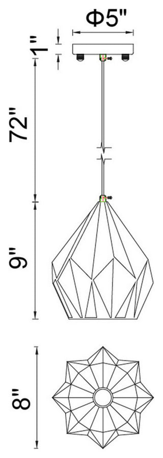 Oxide 1 Light Down Mini Pendant With Black+Copper Finish