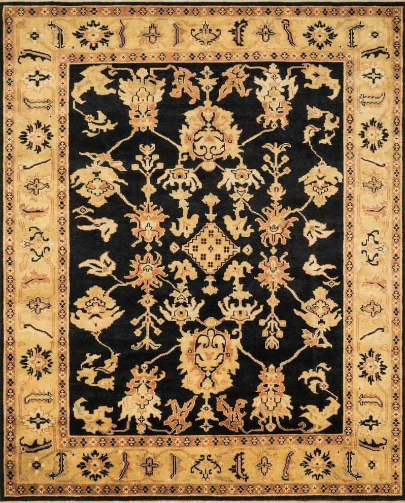 Loloi Morrow Collection Rug, Black and Light Gold, 4'x6'