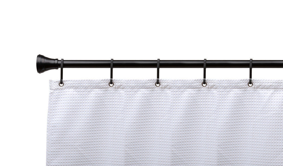 Utopia Alley Shower Hooks - Shower Curtain Rings for Bathroom, Set of 12, Black
