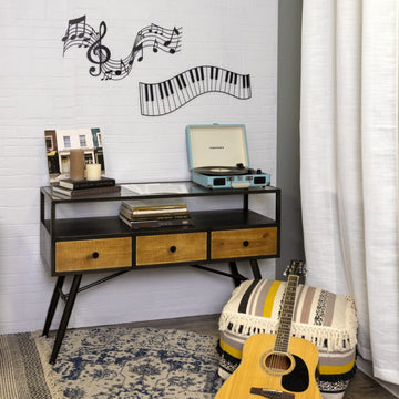 Black Metal Piano Keys Wall D"cor
