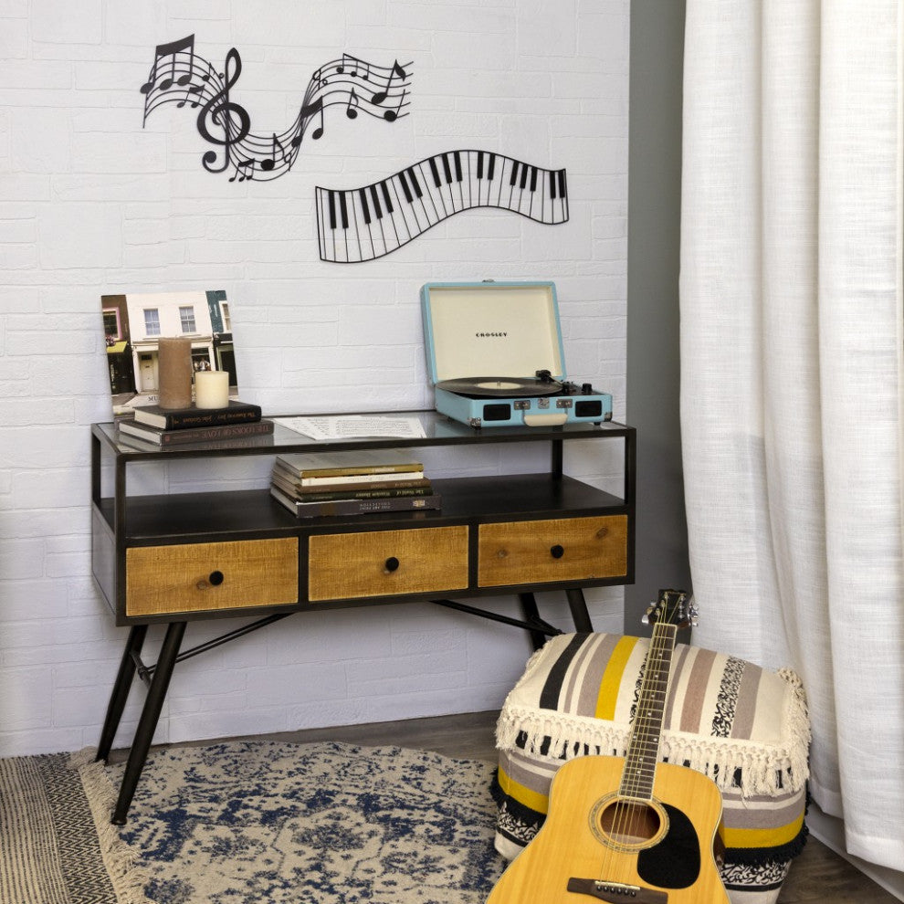 Black Metal Piano Keys Wall D"cor