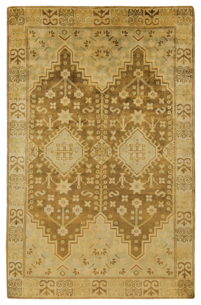 Surya Maiden MAI-7000 2'x3' Rug, Tan/Ivory/Dark Brown/Butter/Olive