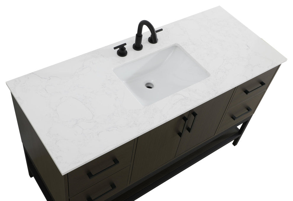 Home Living 54" Single Bathroom Vanity, Mocha Brown
