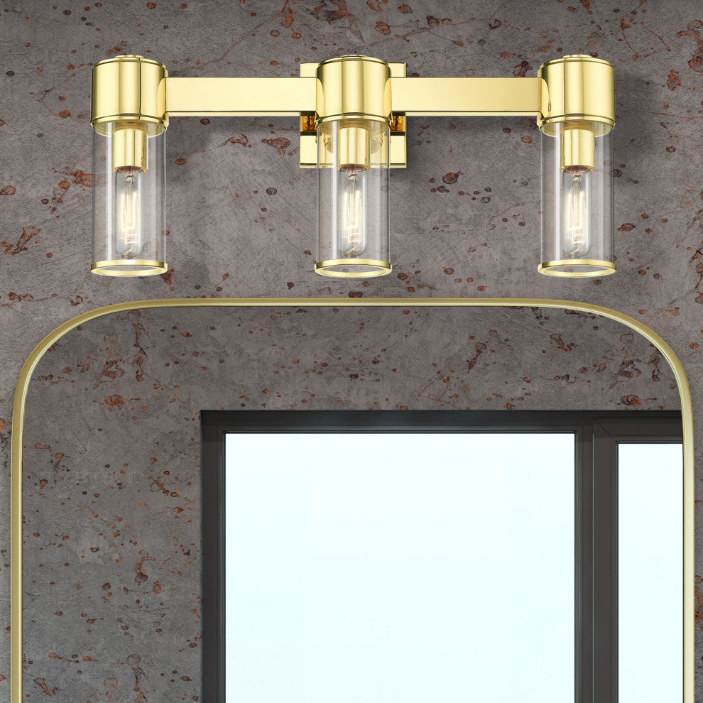 Livex Lighting Quincy 3-Light Polished Brass Vanity Sconce