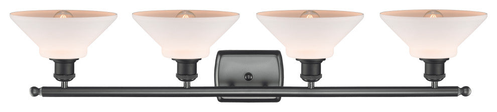 Orwell 3-Light Bath Vanity-Light, Matte Black, Matte White