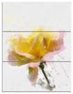 Yellow Rose with Green Stem, Floral Triptych Canvas Art Print, 28x36, 3 Panels