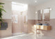 78"x61" Frameless Towel Bar Shower Door Glass Hinge, Satin Brass