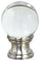 24014, Single Listing Clear Glass Ball Lamp Finial, Nickel Finish, 1 1/2" Tall