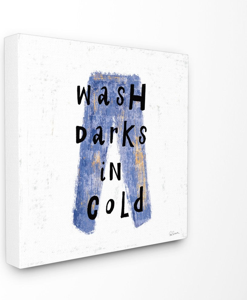 Stupell Ind. Wash Darks In Cold Blue Jeans Canvas Wall Art, 17x17