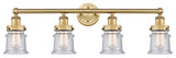 Canton 4-Light 32" Bath Vanity Light, Brushed Brass Finish, Seedy Shade