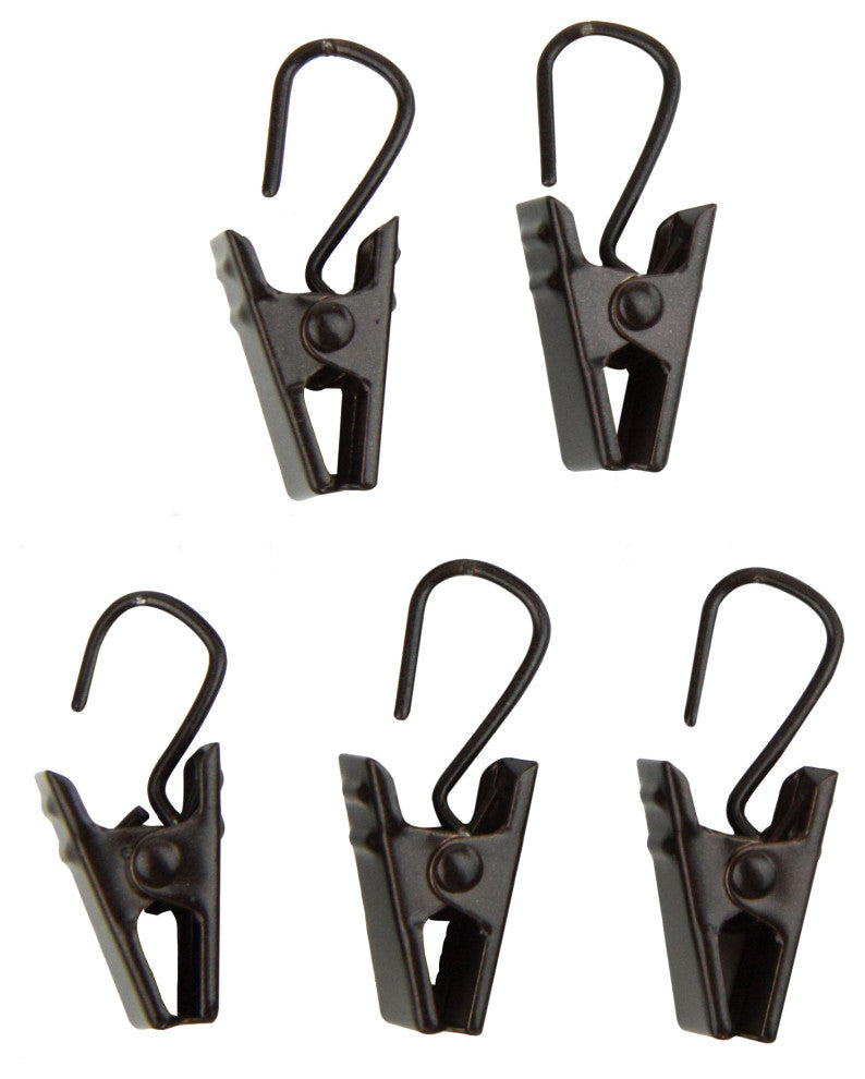 Clips With Hooks, Set of 24, Cocoa