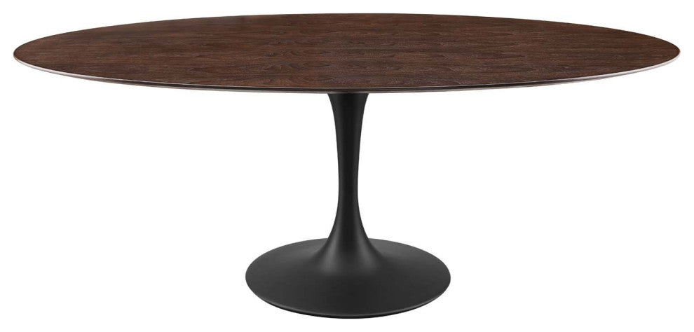 Dining Table, Oval, Wood, Black Dark Brown, Cafe Bistro Restaurant Hospitality