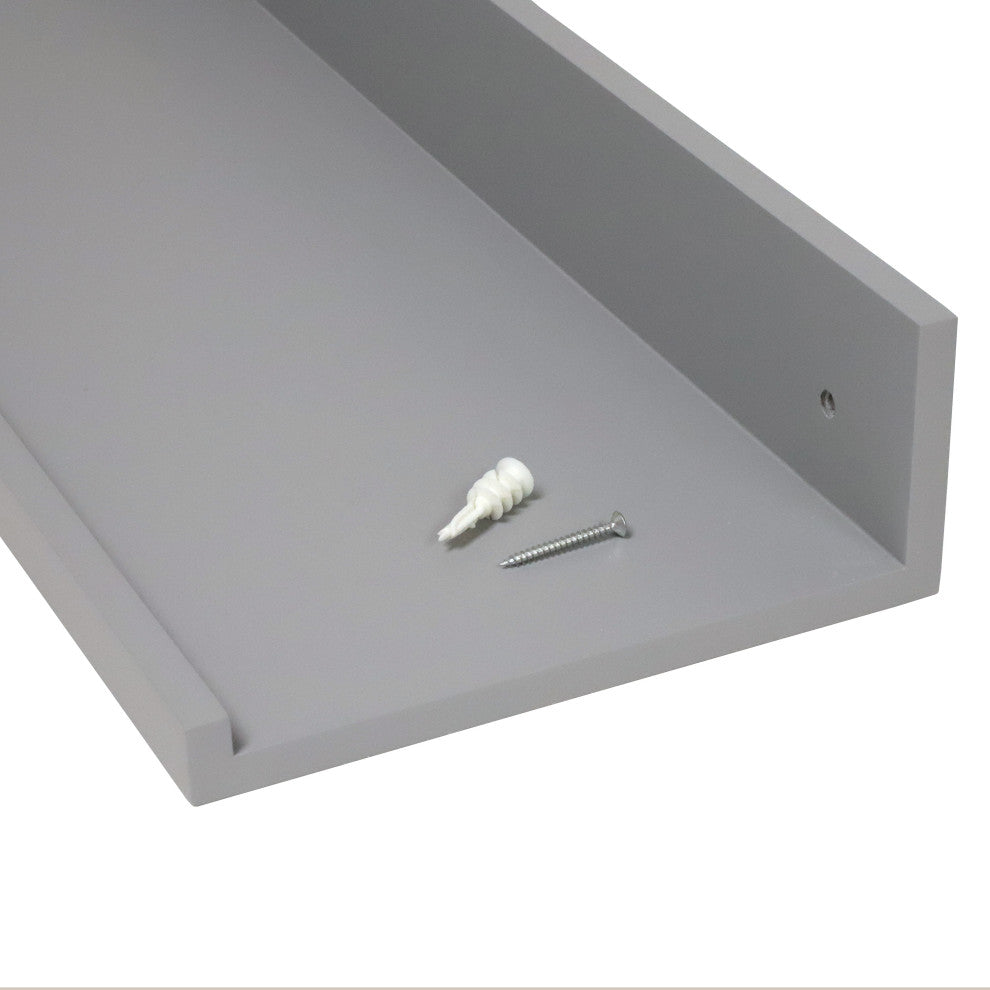 InPlace Deep Ledge Shelf, Gray, 24"