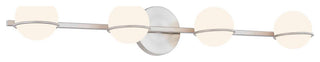 Fusion - Centric 4-Light Bath Bar - Brushed Nickel Finish - Opal Glass Shade