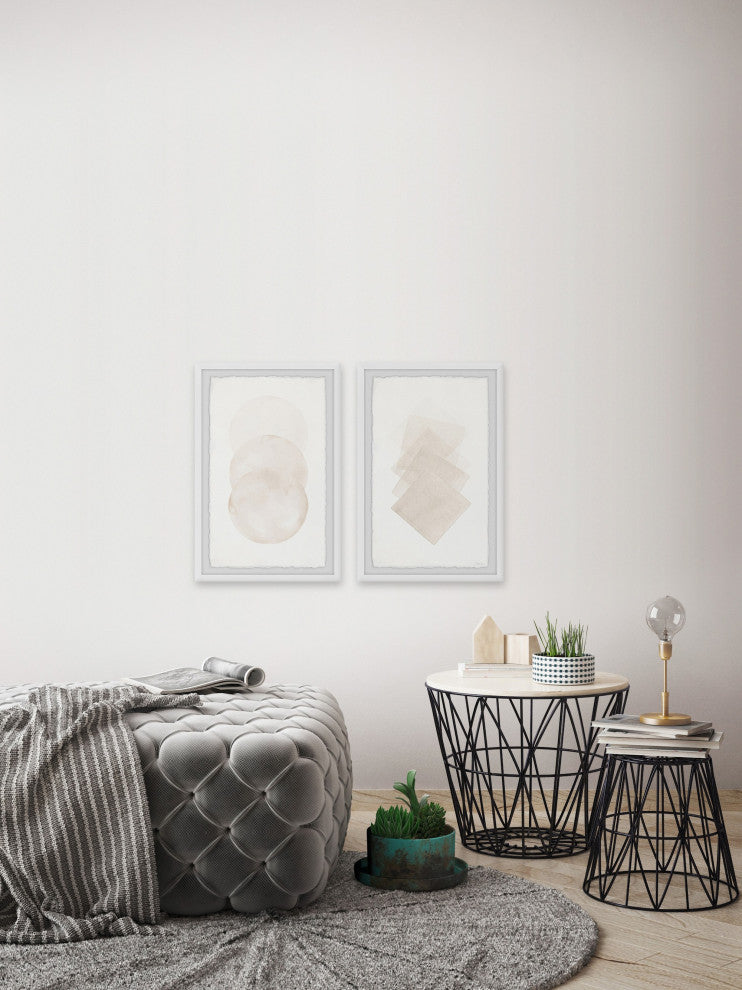 Fading Creams Diptych, 48"x36"