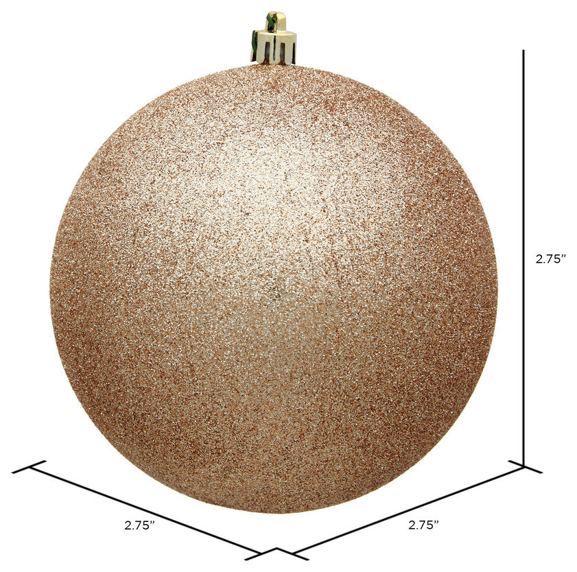 Vickerman 2.75" Cafe Latte Glitter Ball Ornament, 12 per Bag