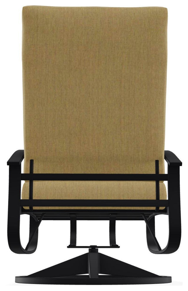 Belle Isle Cushion Deep Seat Outdoor Swivel Rocker, Stucco/Black