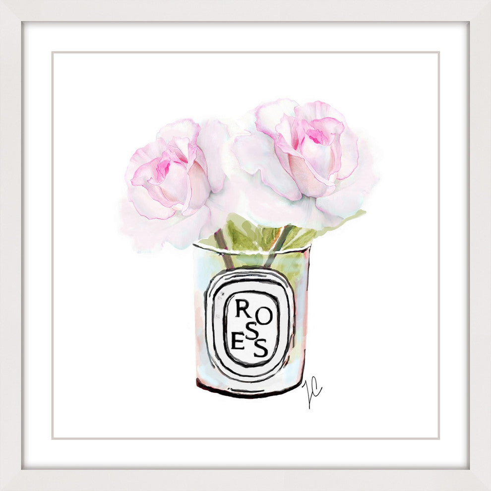 "Two Roses" Framed Painting Print, 32"x32"