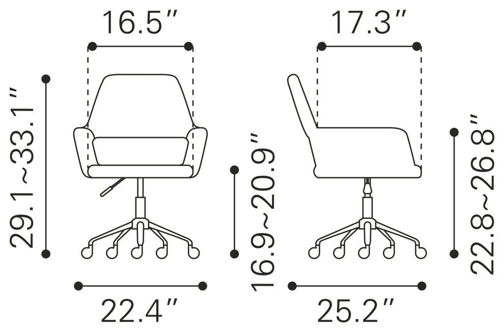 Athair Office Chair Pink/Gold