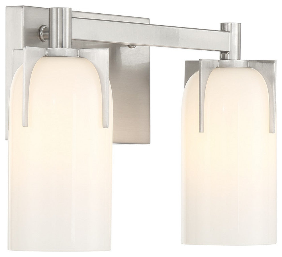 Caldwell 2-Light Bathroom Vanity Light, Satin Nickel