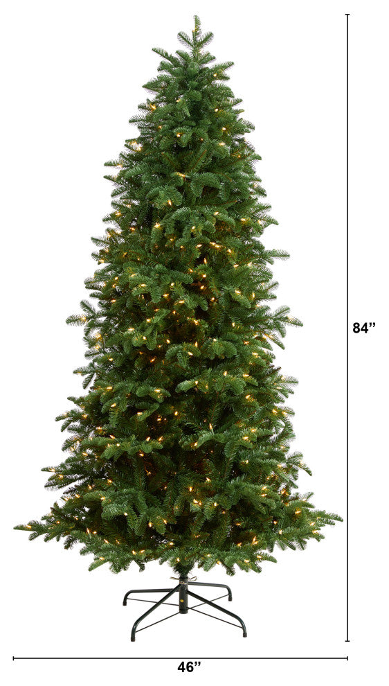 T3346 7 South Carolina Fir Artificial Christmas Tree With 550 Clear Lights