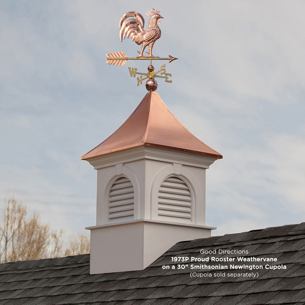Proud Rooster Weathervane, Pure Copper