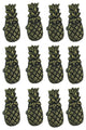 Set of 12 Distressed Antique Brass Finish Cast Iron Pineapple Drawer Pulls