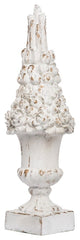 Magnesium Spruce Finial, Distressed Finish, White