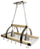 Elegant Designs 2-Light Kitchen Wood Pot Rack With Downlights