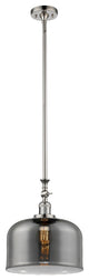X-Large Bell 1-Light Mini Pendant, Polished Nickel, Plated Smoke