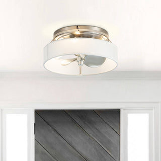 Whose Lamp 12.6" Modern Sand Nickel Small Flush Mount Ceiling Fan