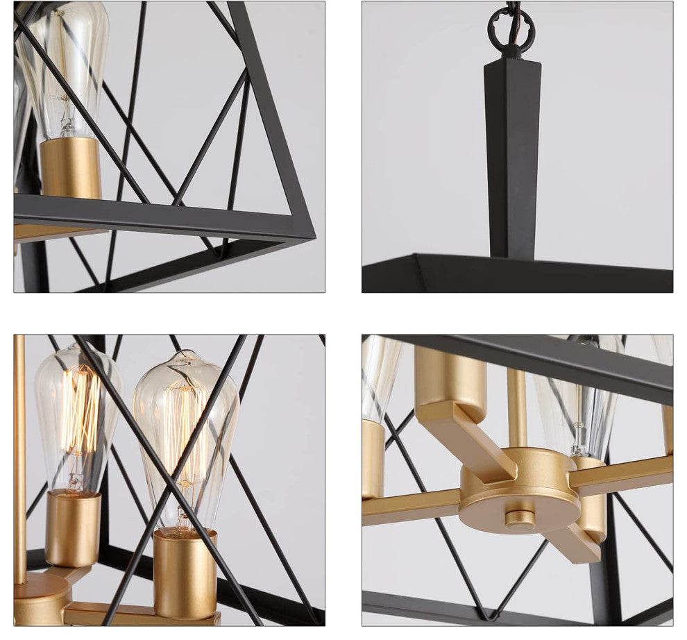 Industrial Farmhouse Chandelier 4 Light Pendant Ceiling Hanging Light Fixture