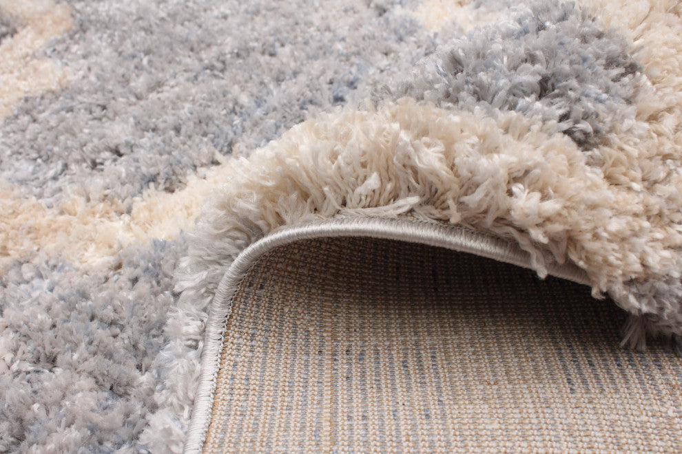 Moroccan Trellis Shag Rug, Gray, 7'10"x10'2"