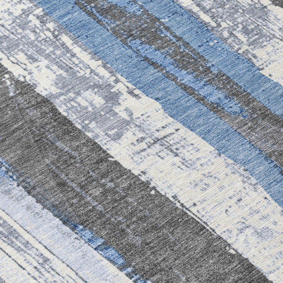 Machine Washable Indoor/Outdoor Chantille ACN1872 Denim 2'3" x 7'6" Runner Rug