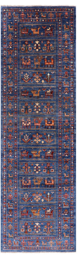 2' 9" X 9' 1" Hand Knotted Tribal Persian Gabbeh Runner Rug Q5460