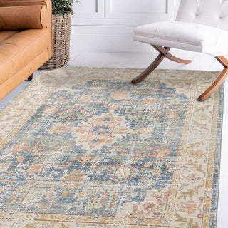 Century Bethel Area Rug, Blue, 9' x 13', Bordered
