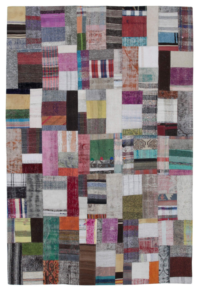 Rug N Carpet - Handmade Oriental 6' 7'' x 9' 10'' Rustic Patchwork Kilim Rug