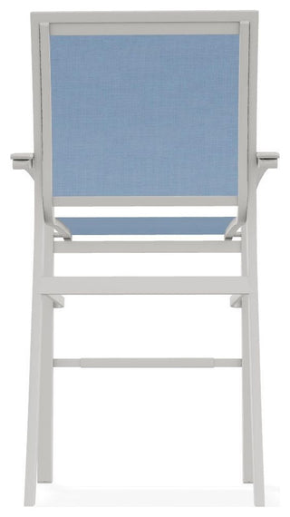 Bazza Sling Bar Height Stackable Outdoor Stool, Sky/Snow