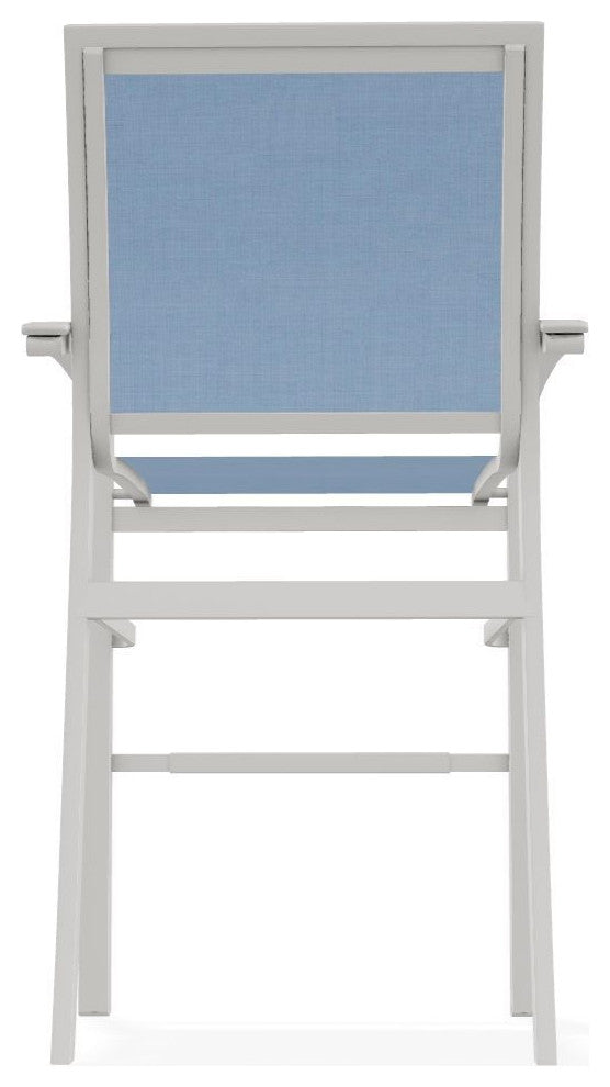 Bazza Sling Bar Height Stackable Outdoor Stool, Sky/Snow