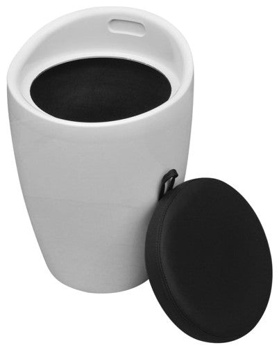 vidaXL Stool Ottoman Foot Rest Office Footstool White and Black Faux Leather