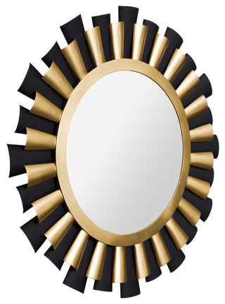 Daphne 36-in Wall Mirror - Matte Black/French Gold