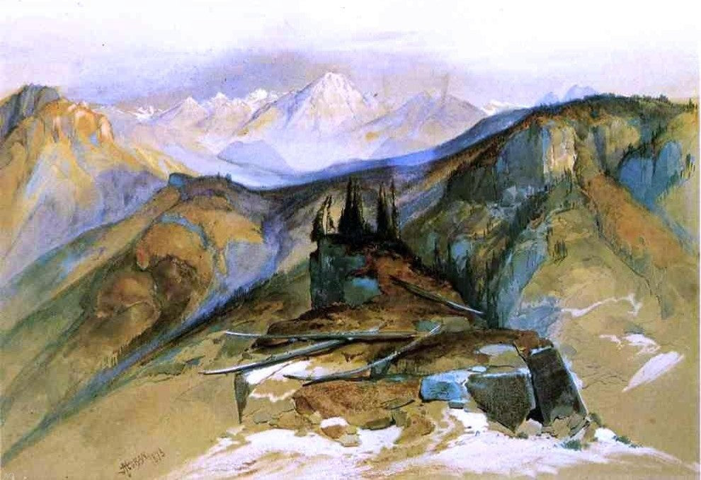 Thomas Moran Distant Peaks Wall Decal